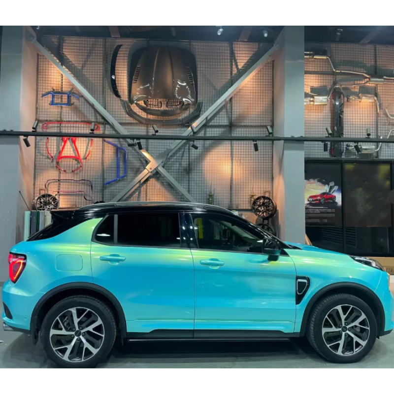  Metallic Neon Ice Blue Car Vinyl Wrap