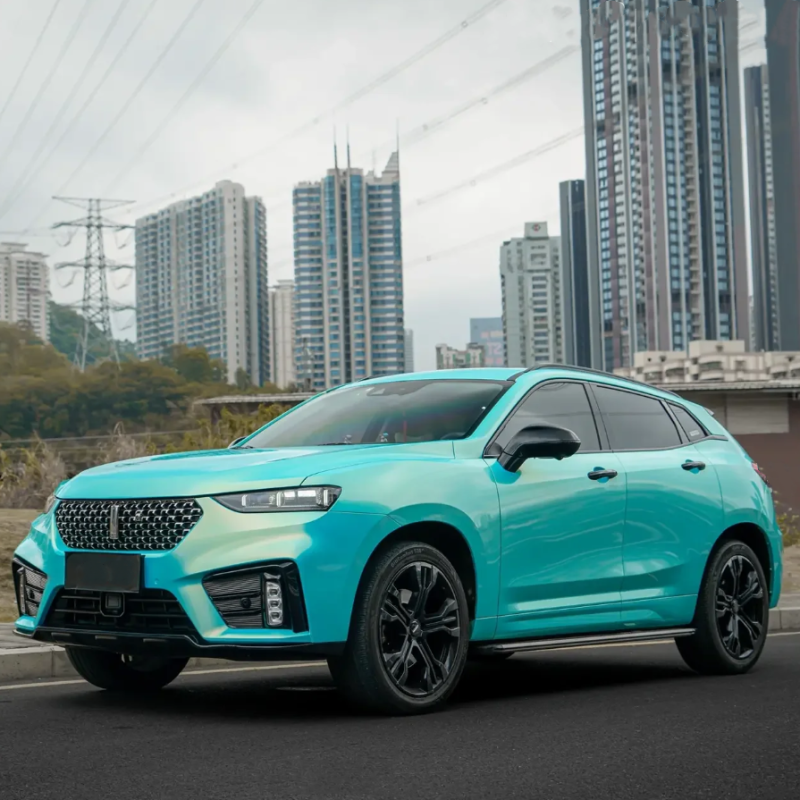  Metallic Neon Ice Blue Car Vinyl Wrap