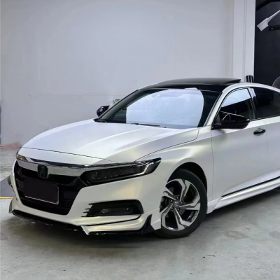 Matte White Gold Car Vinyl Wrap 02