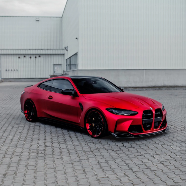 Satin Chrome Prismatic Red Car Vinyl Wrap