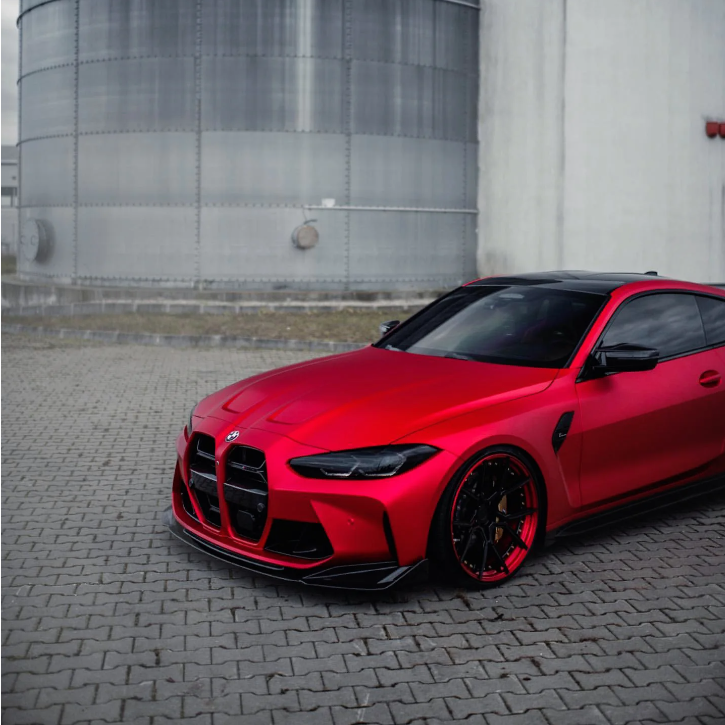 Satin Chrome Prismatic Red Car Vinyl Wrap