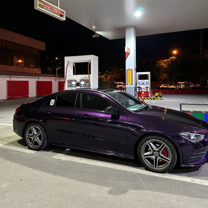 PET Gloss Metallic Midnight Purple Car Vinyl Wrap