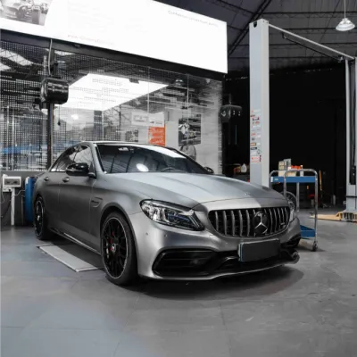 Matte Dark Gray Car Vinyl Wrap 02