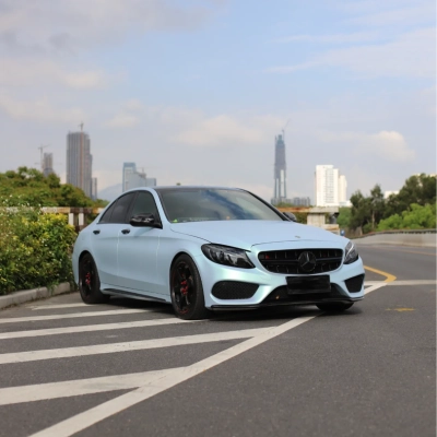 Matte Green Blue Car Vinyl Wrap 02