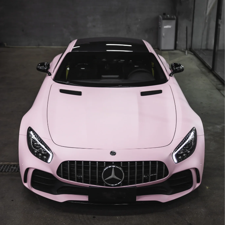  Super Matte Rose Pink Car Vinyl Wrap
