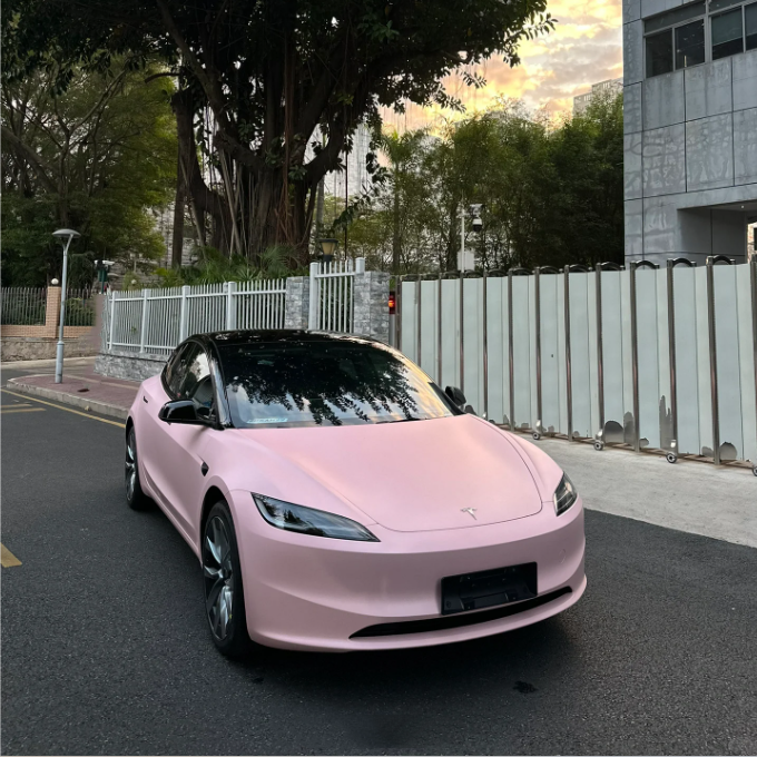 Super Matte Rose Pink Car Vinyl Wrap
