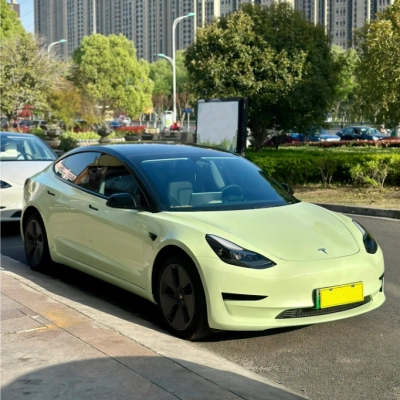 Super Gloss Macaron Green Car Vinyl Wrap 02