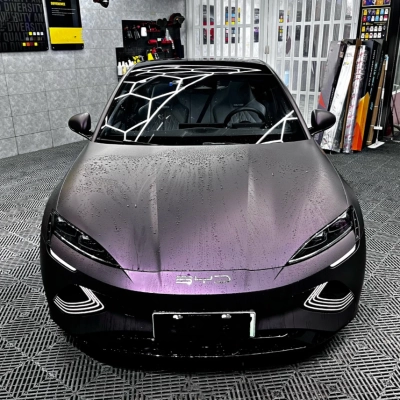 Matte Dark Purple Vinyl Wrap Car Wrap 02