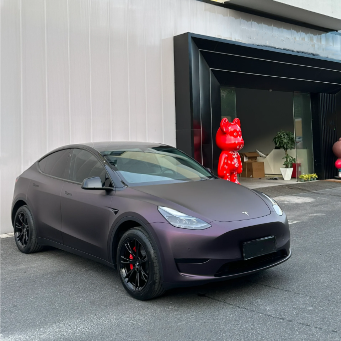 Matte Dark Purple Vinyl Wrap Car Wrap