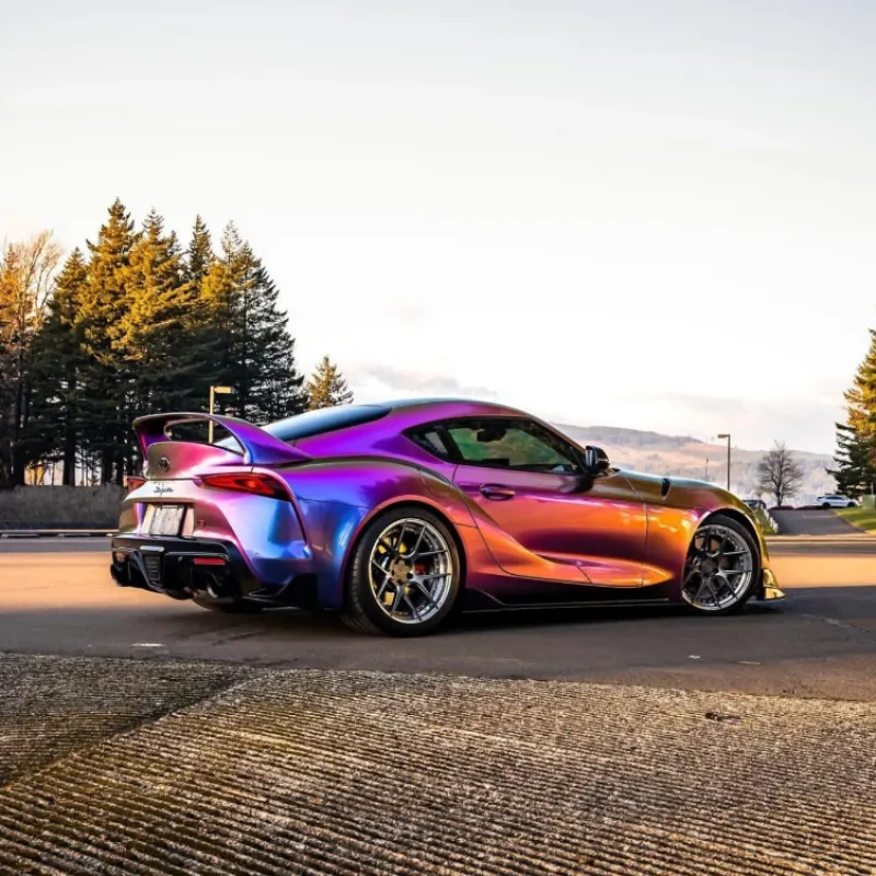 PET Gloss Shifting Green Purple Car Vinyl Wrap