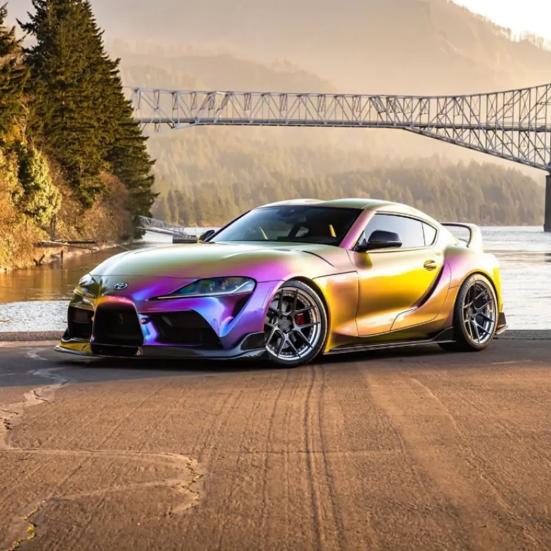 PET Gloss Shifting Green Purple Car Vinyl Wrap