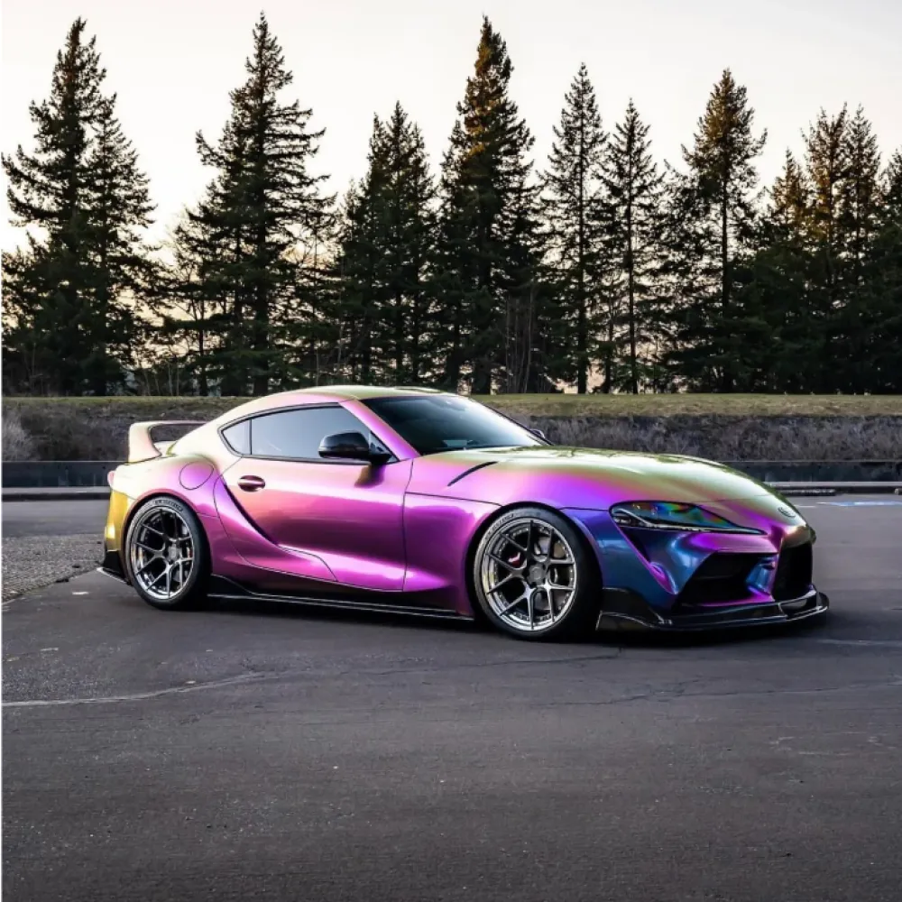 PET Gloss Shifting Green Purple Car Vinyl Wrap