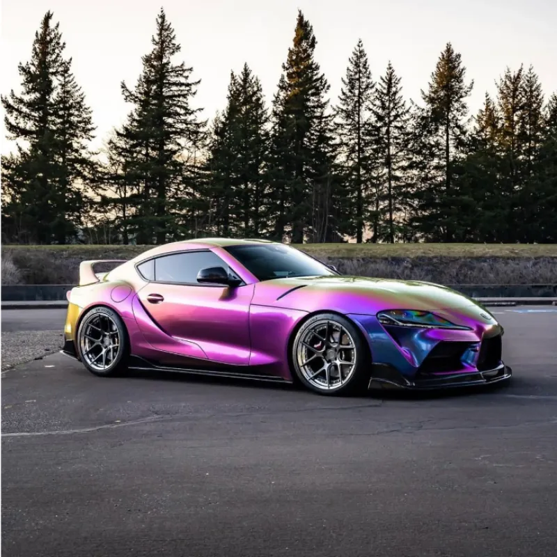 PET Gloss Shifting Green Purple Car Vinyl Wrap