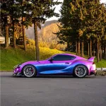PET Gloss Shifting Green Purple Car Vinyl Wrap