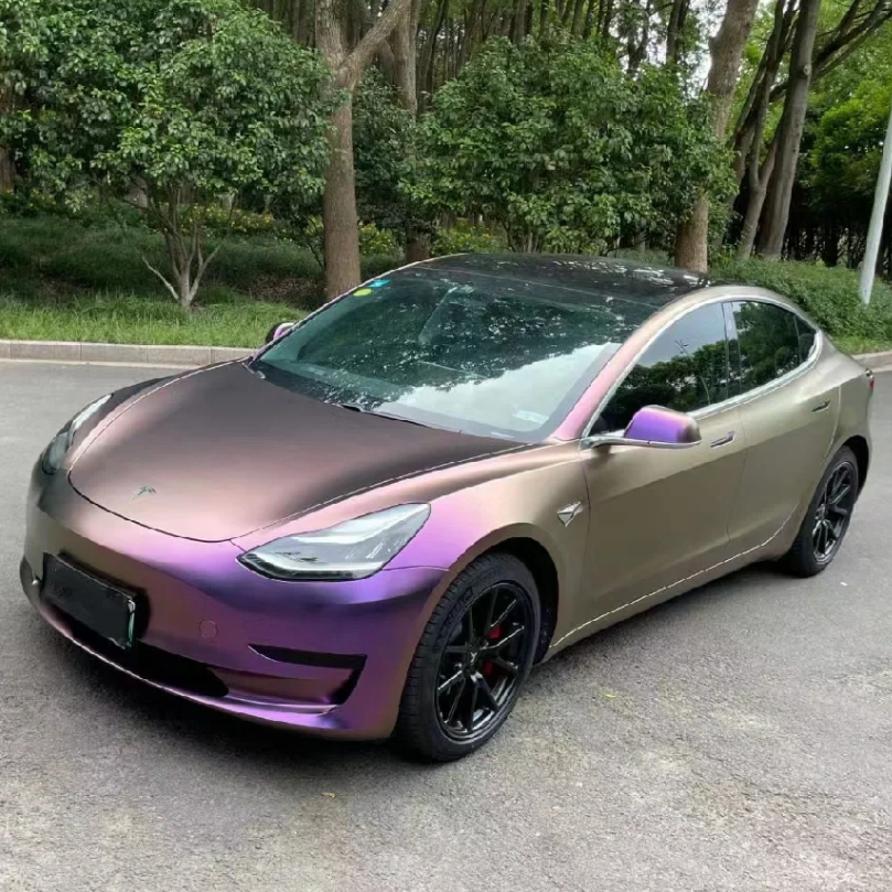 Matte Diamond Red Copper Car Vinyl Wrap