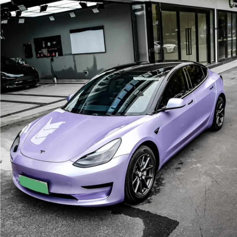 Twin-Color Silver Purple Car Vinyl Wrap 