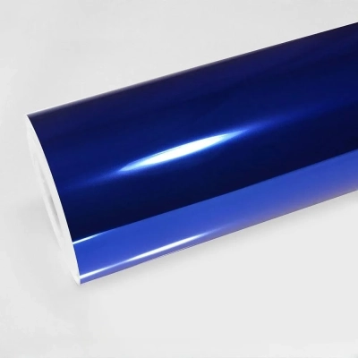 Chrome Mirror Blue Car Vinyl Wrap 02