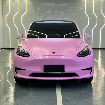 Matte Ceramic Barbie Pink Car Vinyl Wrap 02