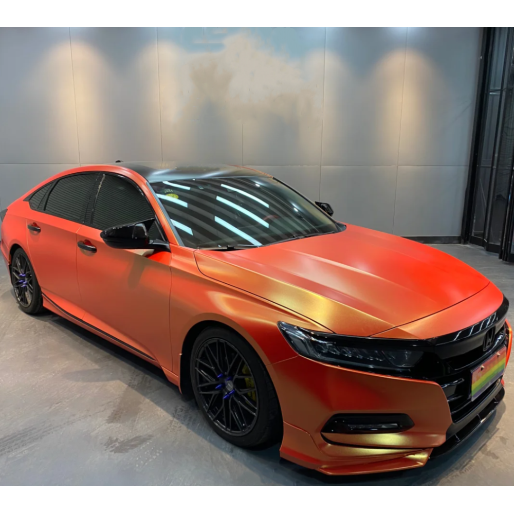 Matte Diamond Gold Orange Car Vinyl Wrap