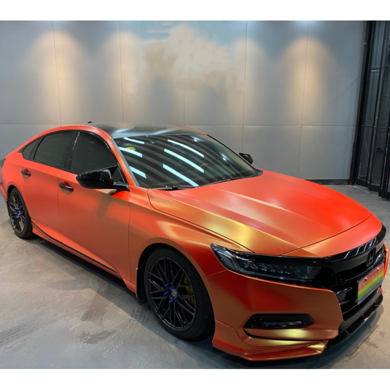 Matte Diamond Gold Orange Car Vinyl Wrap