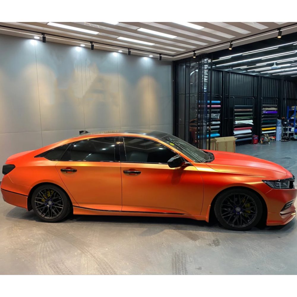 Matte Diamond Gold Orange Car Vinyl Wrap