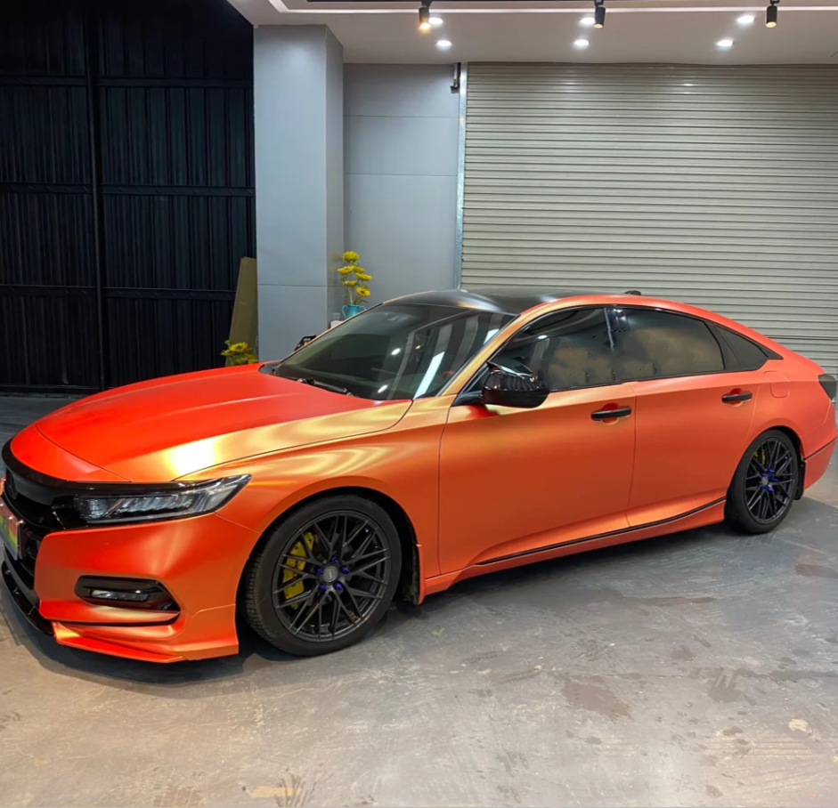 Matte Diamond Gold Orange Car Vinyl Wrap