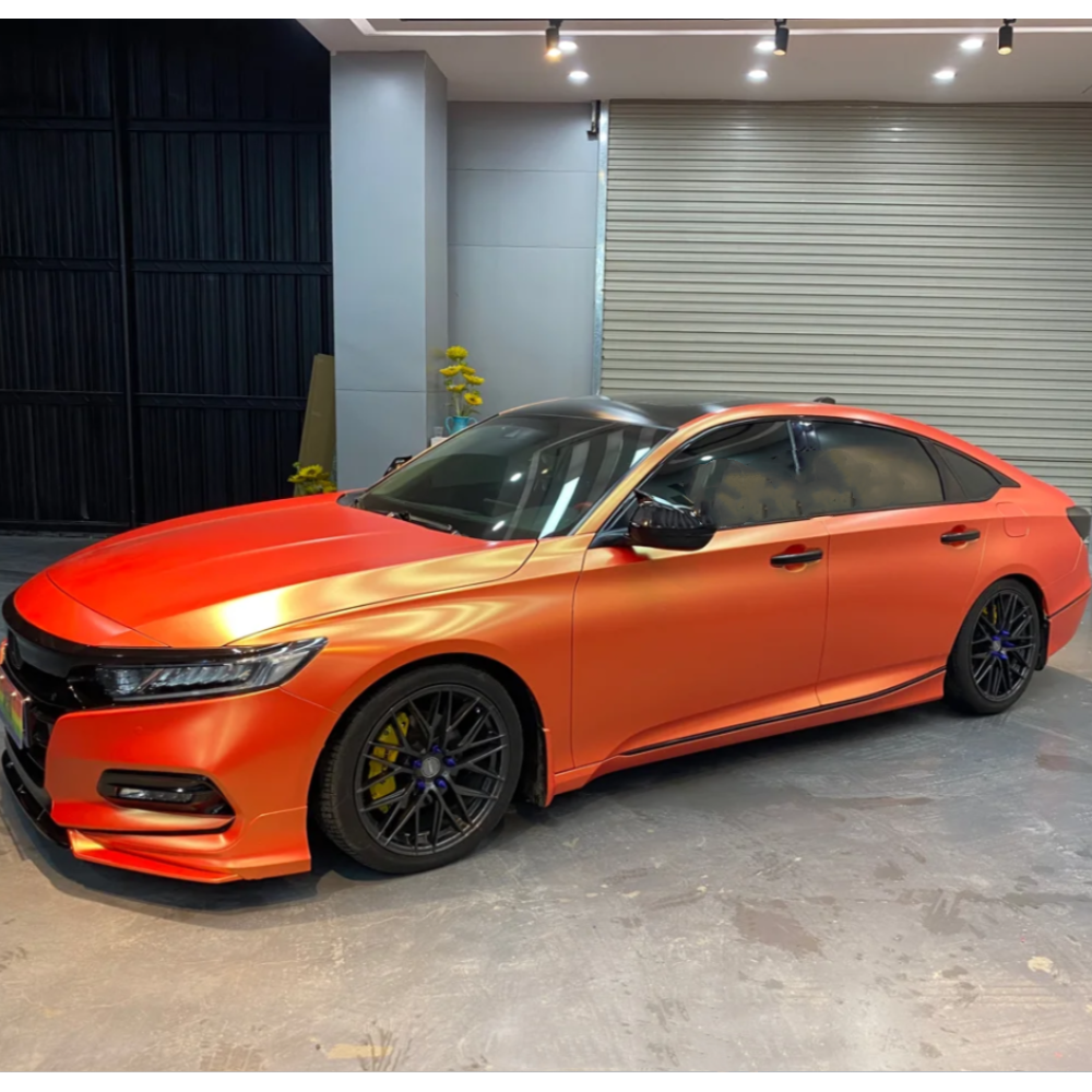 Matte Diamond Gold Orange Car Vinyl Wrap