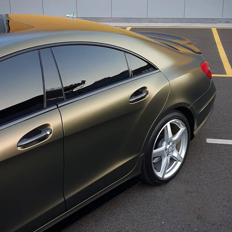 Pure Metal Gold Brown Car Vinyl Wrap