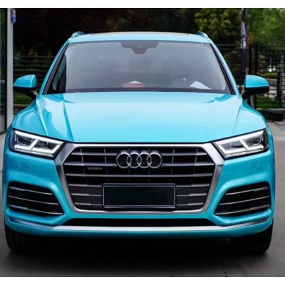 Gloss Metallic Paint Ocean Blue Car Vinyl Wrap 02