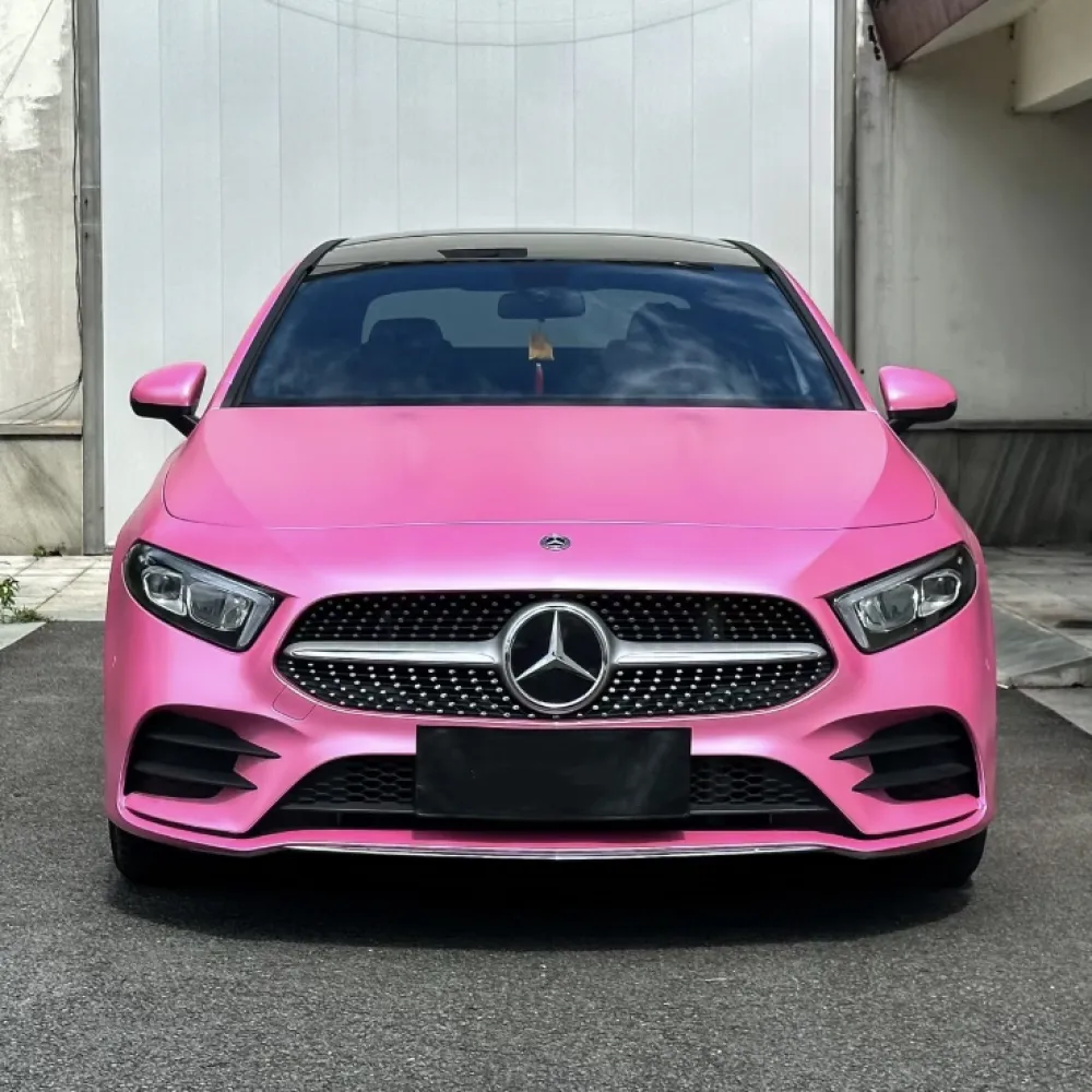 Matte Pure Metal Princess Pink Car Vinyl Wrap
