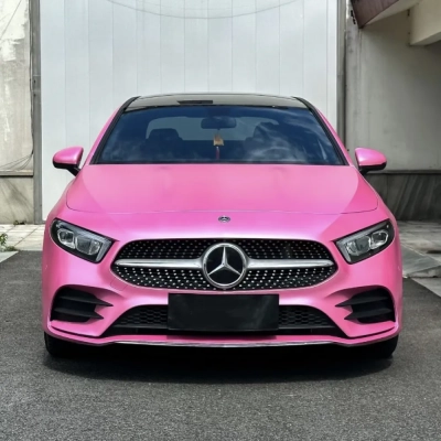 Matte Pure Metal Princess Pink Car Vinyl Wrap 02