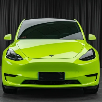 Super Gloss Apple Green Car Vinyl Wrap 02