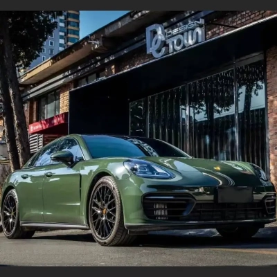 Gloss Olive Light Green Car Vinyl Wrap 02