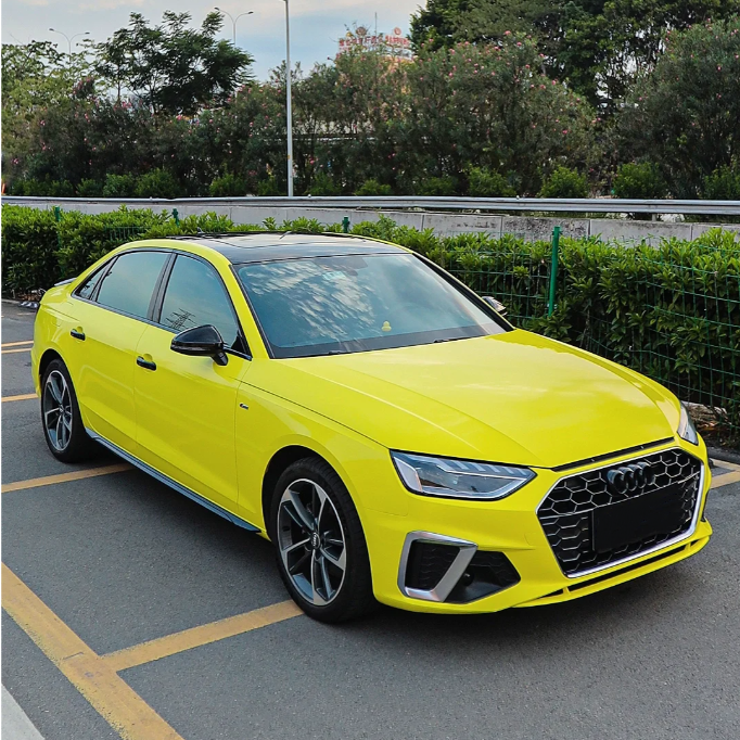 Gloss Crystal Lemon Yellow Car Vinyl Wrap