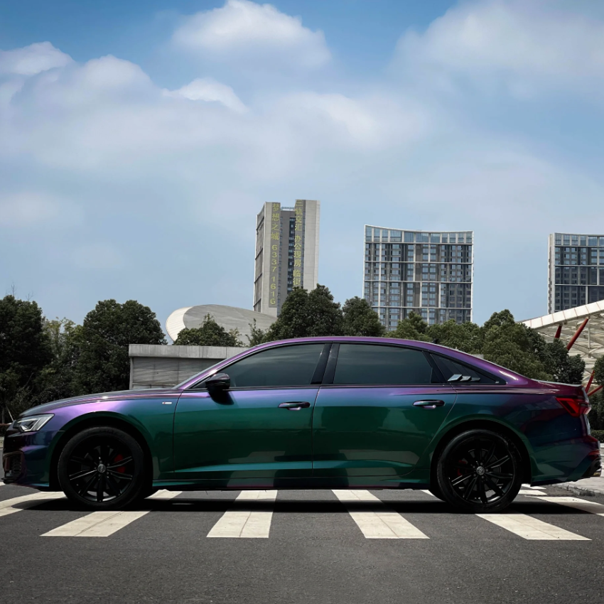 Gloss Metallic Green Galaxy Car Vinyl Wrap