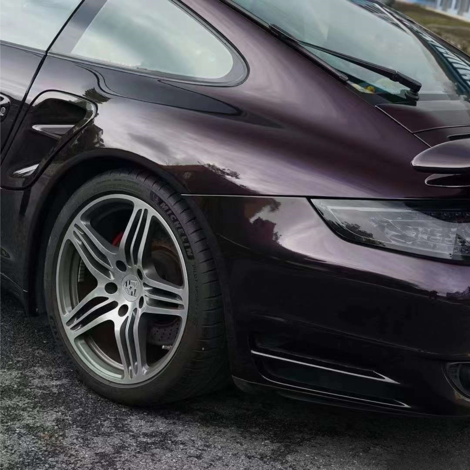 Gloss Metallic Midnight Red Car Vinyl Wrap