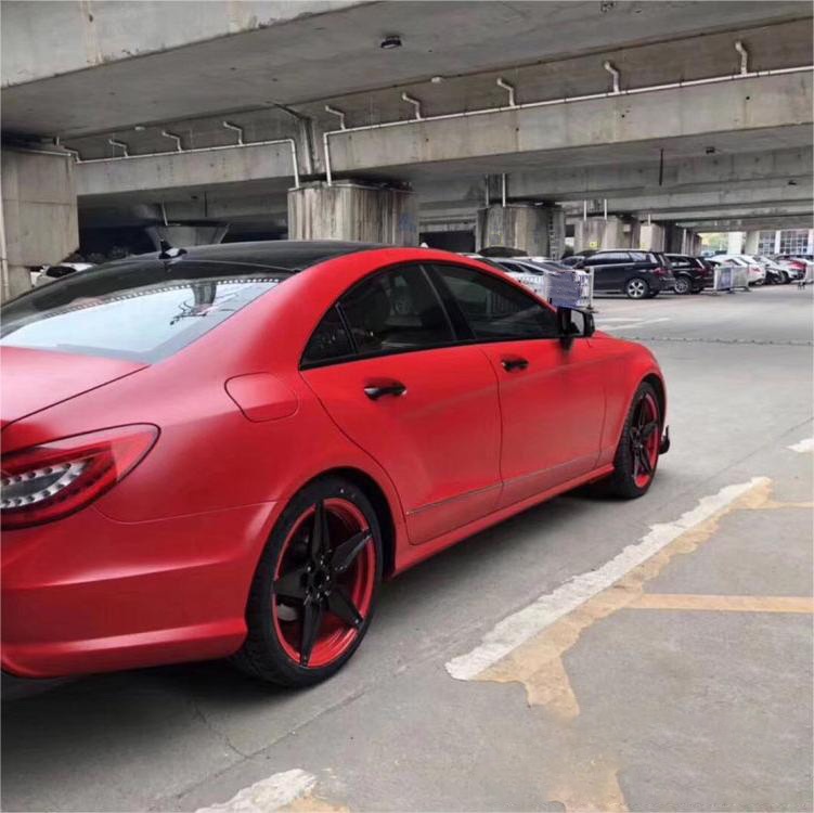 Matte Metallic Red Car Vinyl Wrap