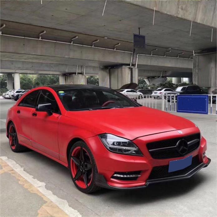 Matte Metallic Red Car Vinyl Wrap
