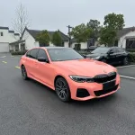 PET Gloss Coral Orange Car Vinyl Wrap