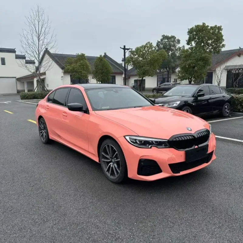 PET Gloss Coral Orange Car Vinyl Wrap