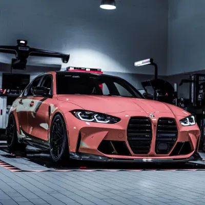 Gloss Coral Orange Car Vinyl Wrap 02