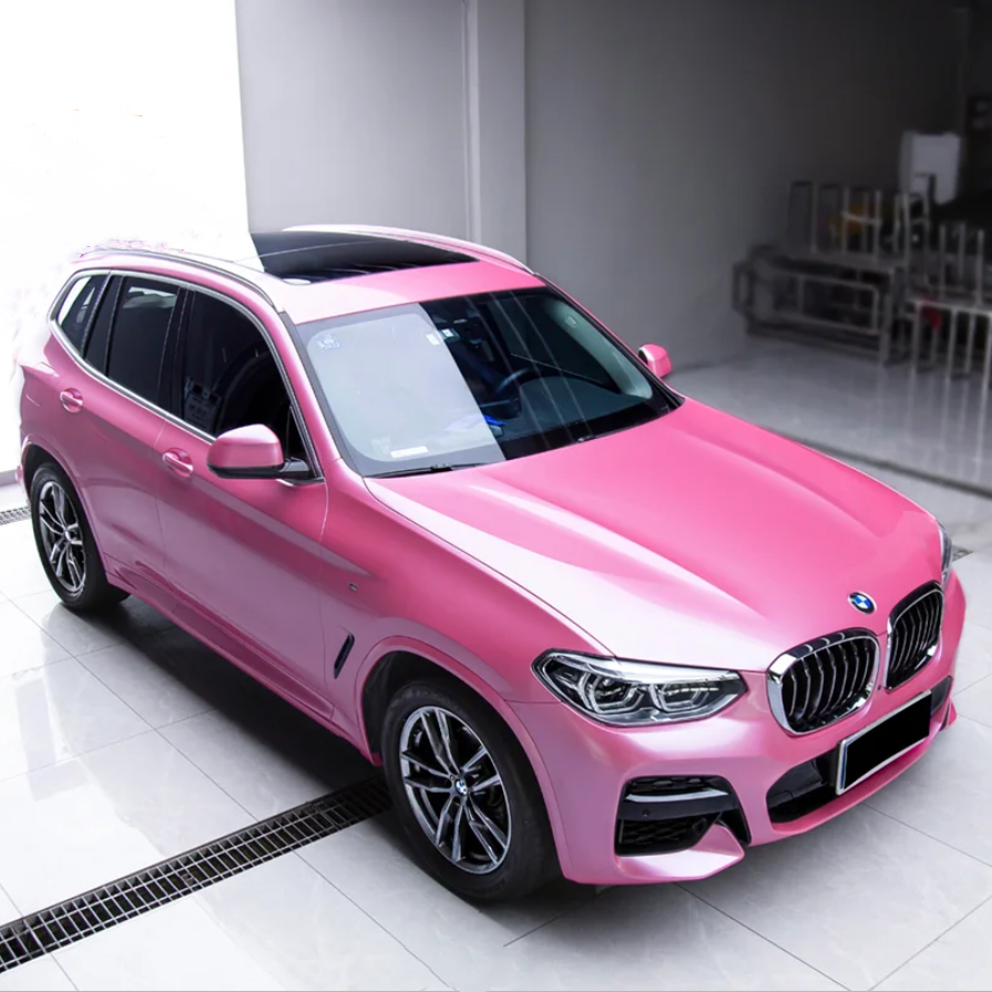 Gloss Metal Paint Shell Pink Car Vinyl Wrap