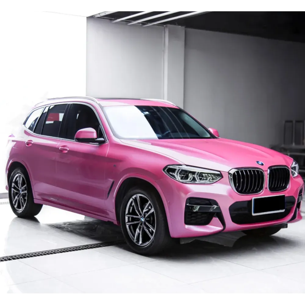 Gloss Metal Paint Shell Pink Car Vinyl Wrap