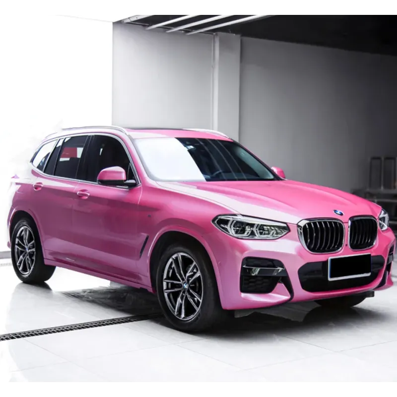 Gloss Metal Paint Shell Pink Car Vinyl Wrap