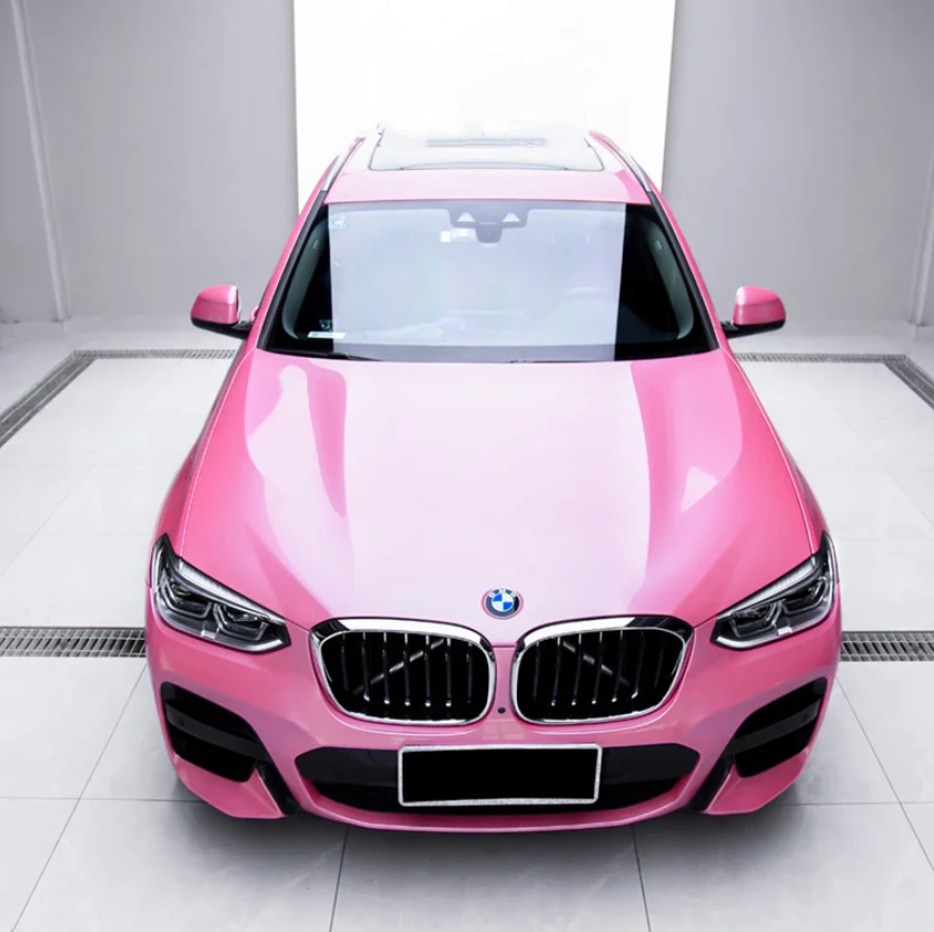 Gloss Metal Paint Shell Pink Car Vinyl Wrap