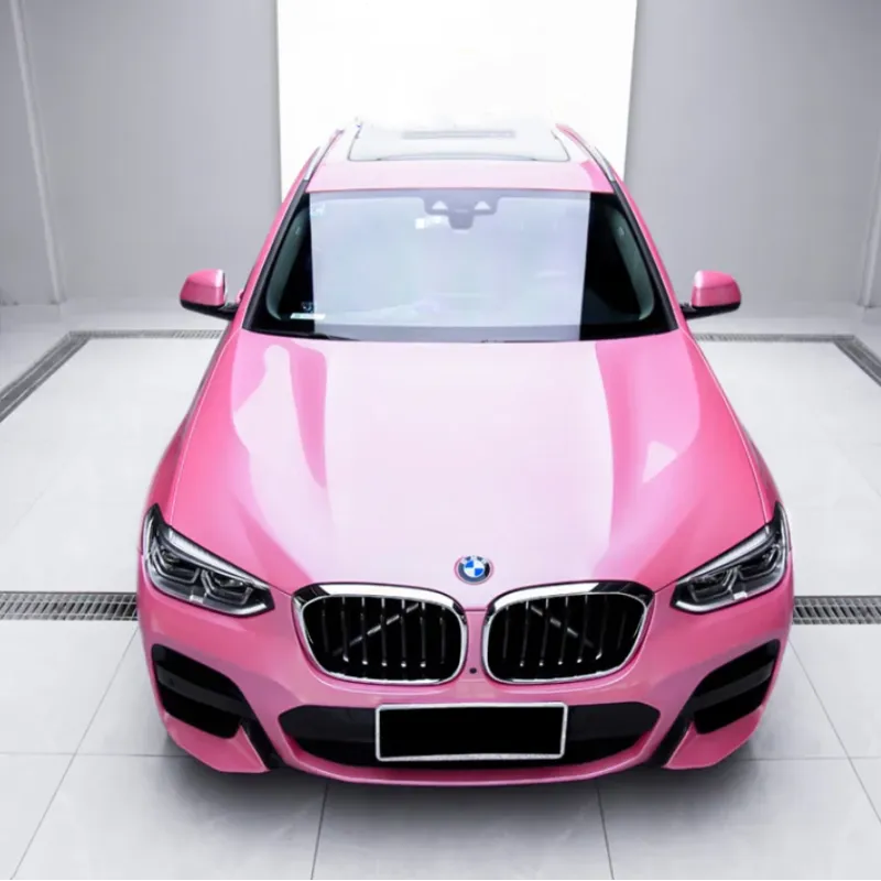 Gloss Metal Paint Shell Pink Car Vinyl Wrap