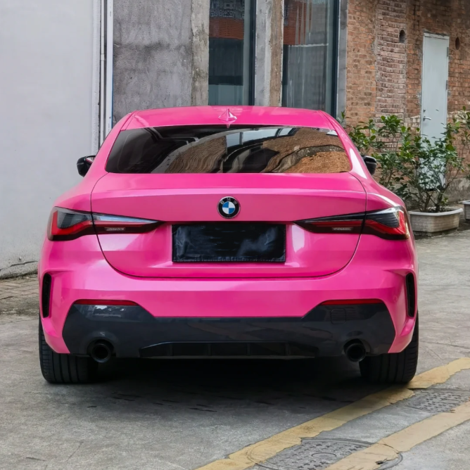 Gloss Sparkle Pink Car Vinyl Wrap 