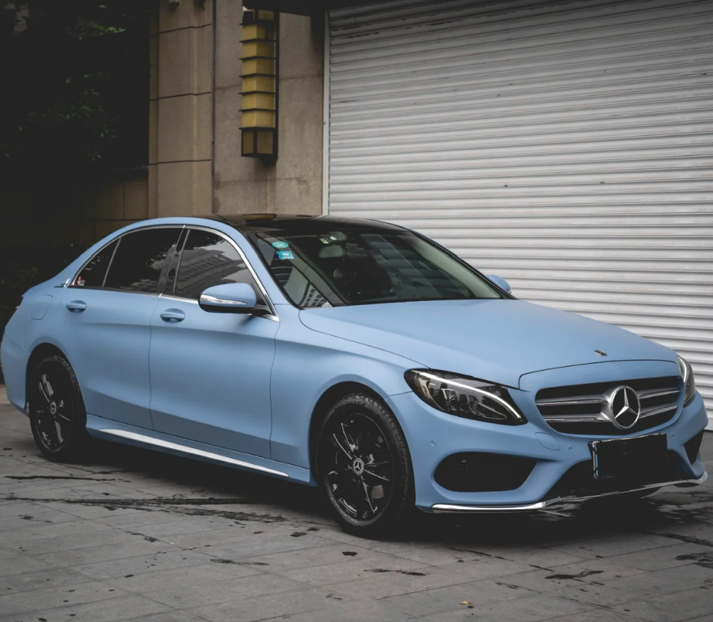 Matte Flat China Blue Car Vinyl Wrap 