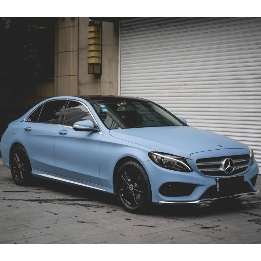 Matte Flat China Blue Car Vinyl Wrap 