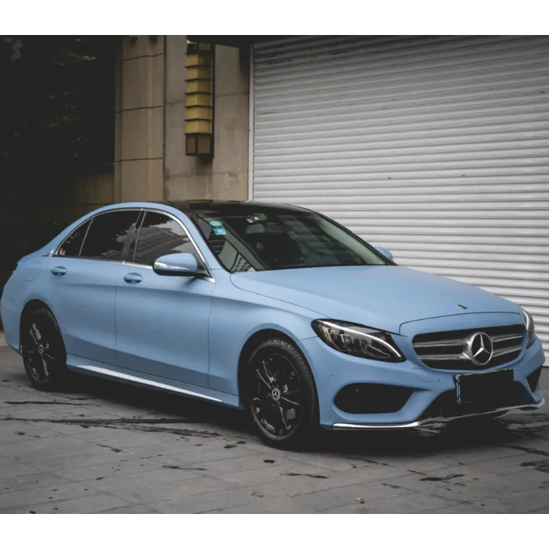 Matte Flat China Blue Car Vinyl Wrap 